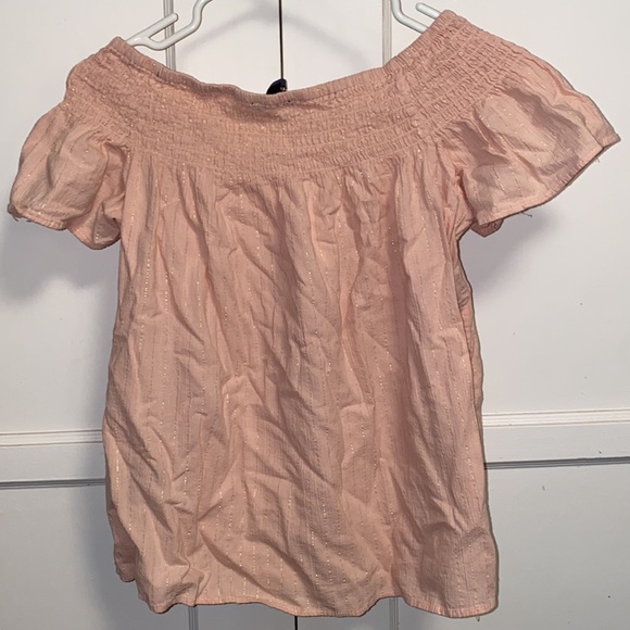Harve Bernard Large Off The Shoulder Peach Blouse Top - Picture 3 of 9